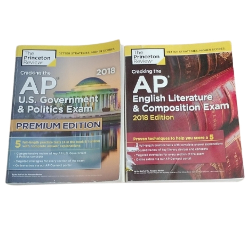 AP U.S. Government + English Literature & Composition Books + Flashcards